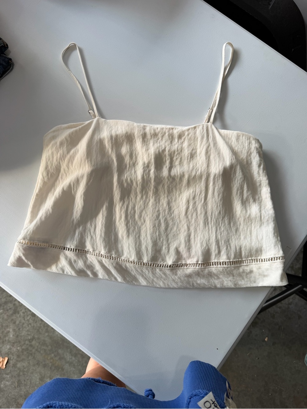 Z Supply Cream Spaghetti-Strap Cropped Camisole